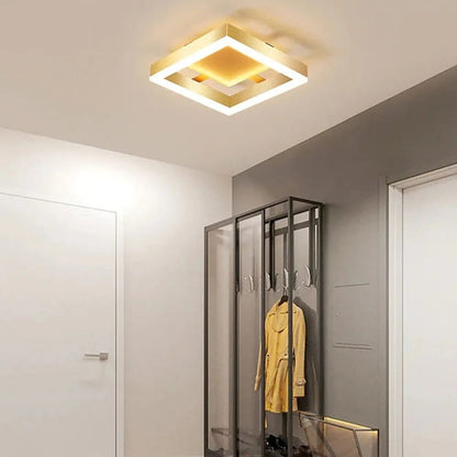 Nowoczesna Złota Lampa Sufitowa LED 12W – Energooszczędna Lampa do Salonu i Sypialni, 960 Lumenów, 20 cm 2
