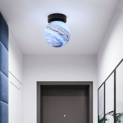 Nowoczesna szklana lampa sufitowa kula z miękkim światłem – idealna do sypialni i jadalni 1