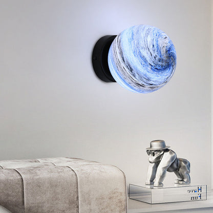 Nowoczesna szklana lampa sufitowa kula z miękkim światłem – idealna do sypialni i jadalni 2