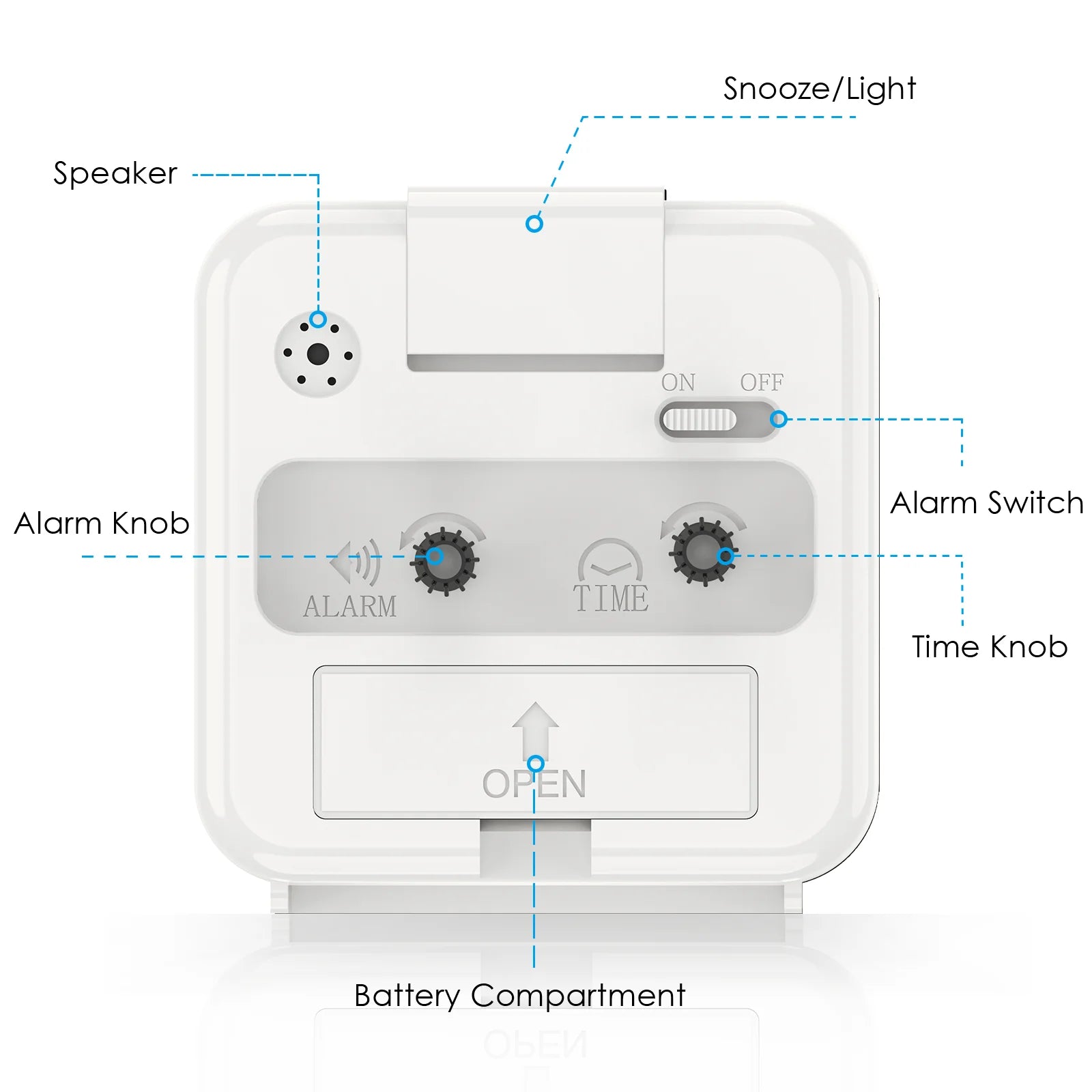 ORIA budzik analogowy | Cichy mechanizm 0,15 kg 1