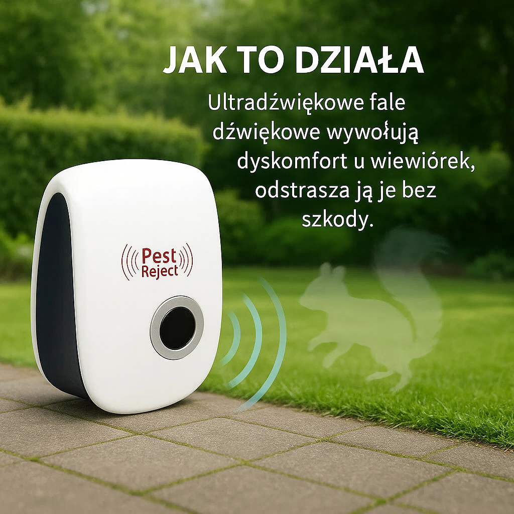 Odstraszacz Ultradźwiękowy | Skuteczna Ochrona przed Wiewiórkami i Gryzonami 0,5 kg 5