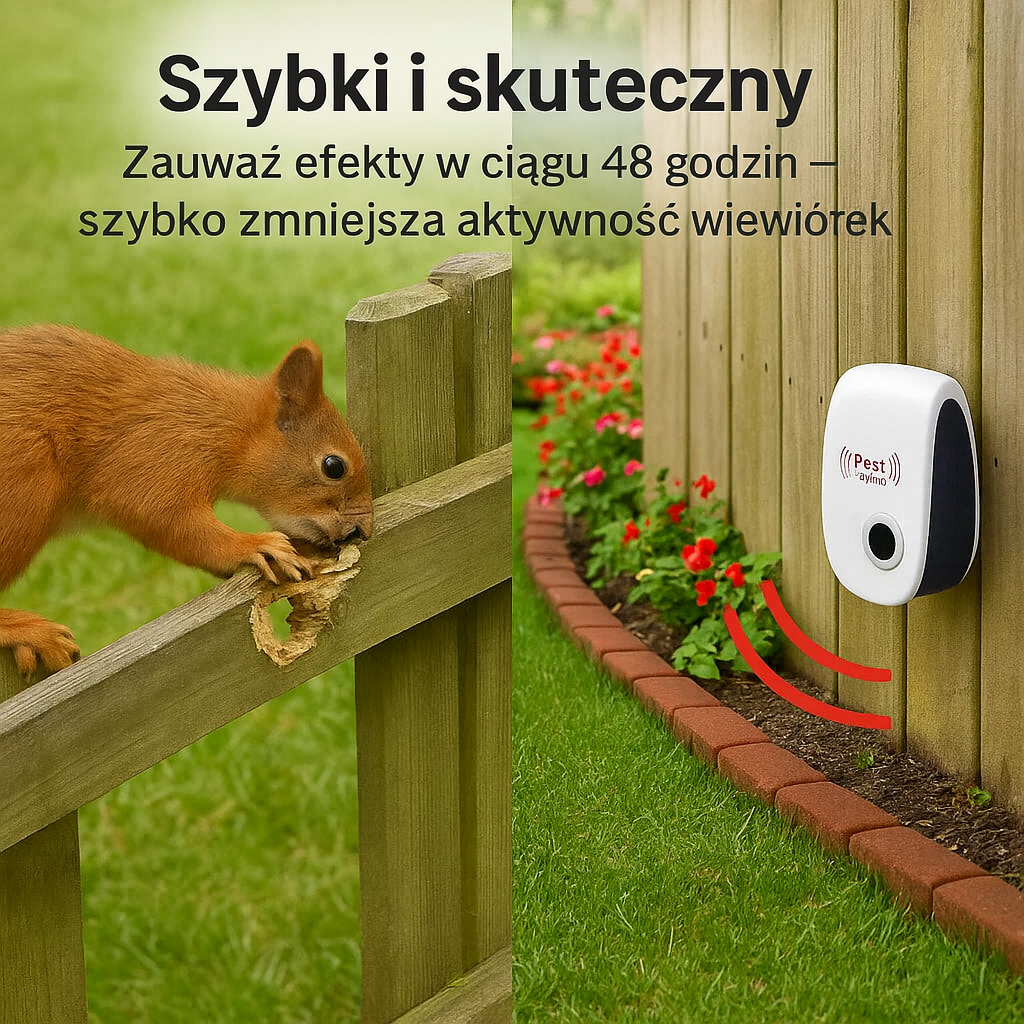 Odstraszacz Ultradźwiękowy | Skuteczna Ochrona przed Wiewiórkami i Gryzonami 0,5 kg 7
