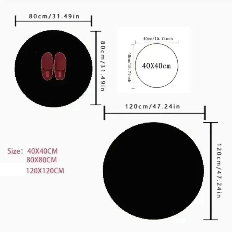 Okrągły Dywanik 3D | Antypoślizgowy 40x40 cm, 0,4 kg 3