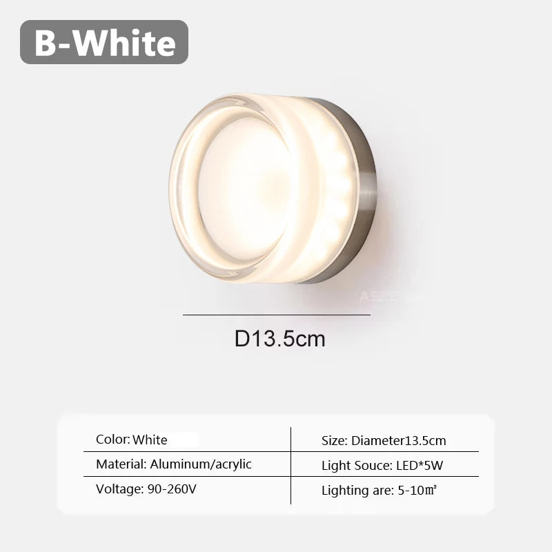 Okrągły Kinkiet Ścienny Minimalistyczny | Nowoczesne Oświetlenie 1,5 kg 13