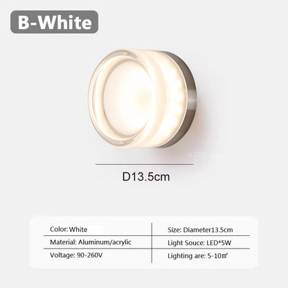 Okrągły Kinkiet Ścienny Minimalistyczny | Nowoczesne Oświetlenie 1,5 kg 13