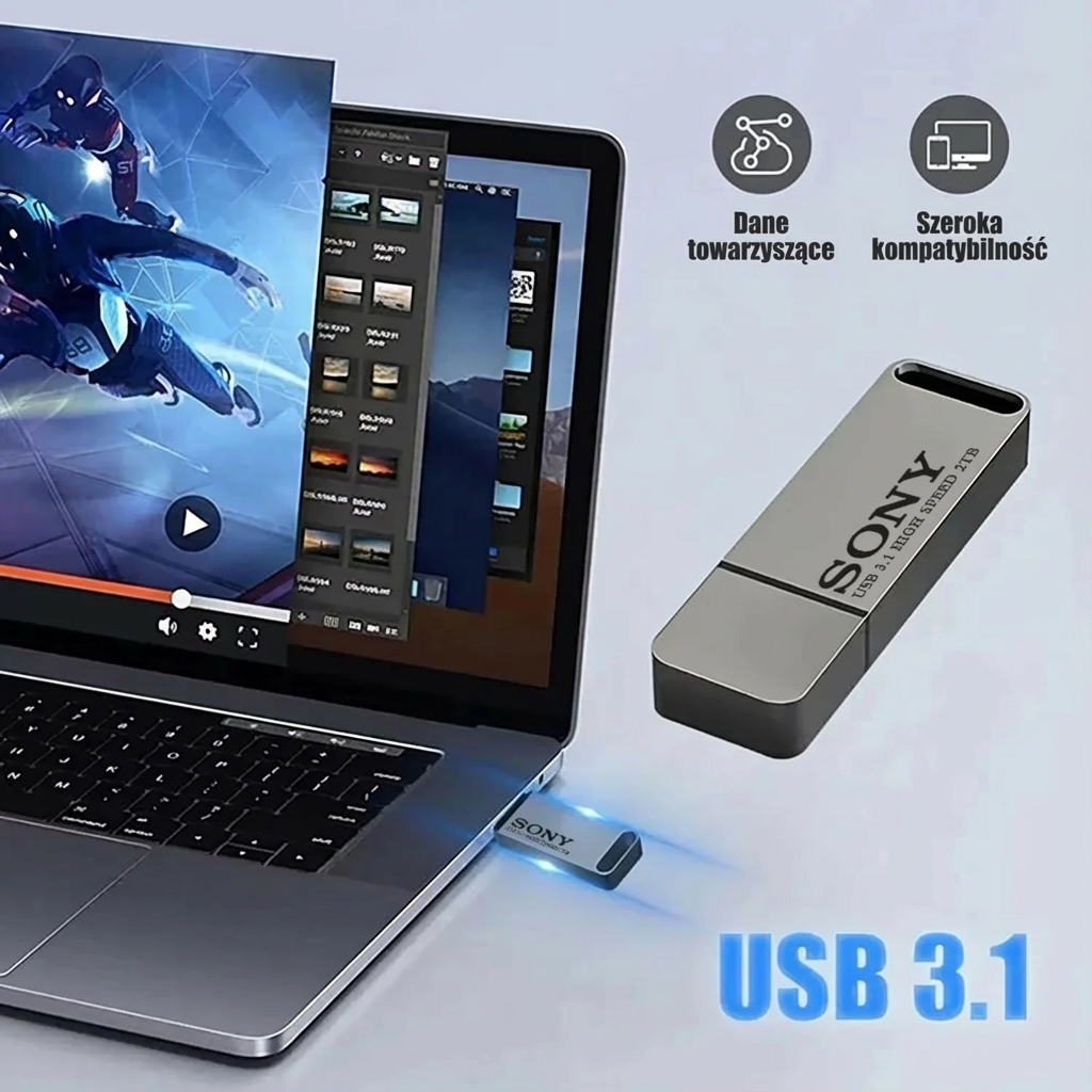 Pamięć Flash USB 3.1 | Podwójne Złącze USB C i USB A | 0,032 kg 5