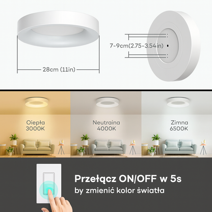 Plafon Rosetta | Pastelowa Lampa LED 0,5kg 7