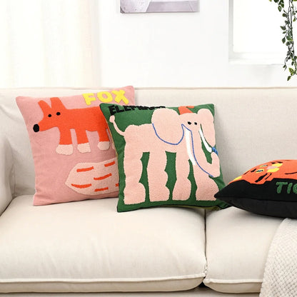 Poduszka Dekoracyjna Haftowana 45x45 cm z Mieszanki Poliestru i Bawełny – Stylowy Akcent do Salonu i Sypialni 1