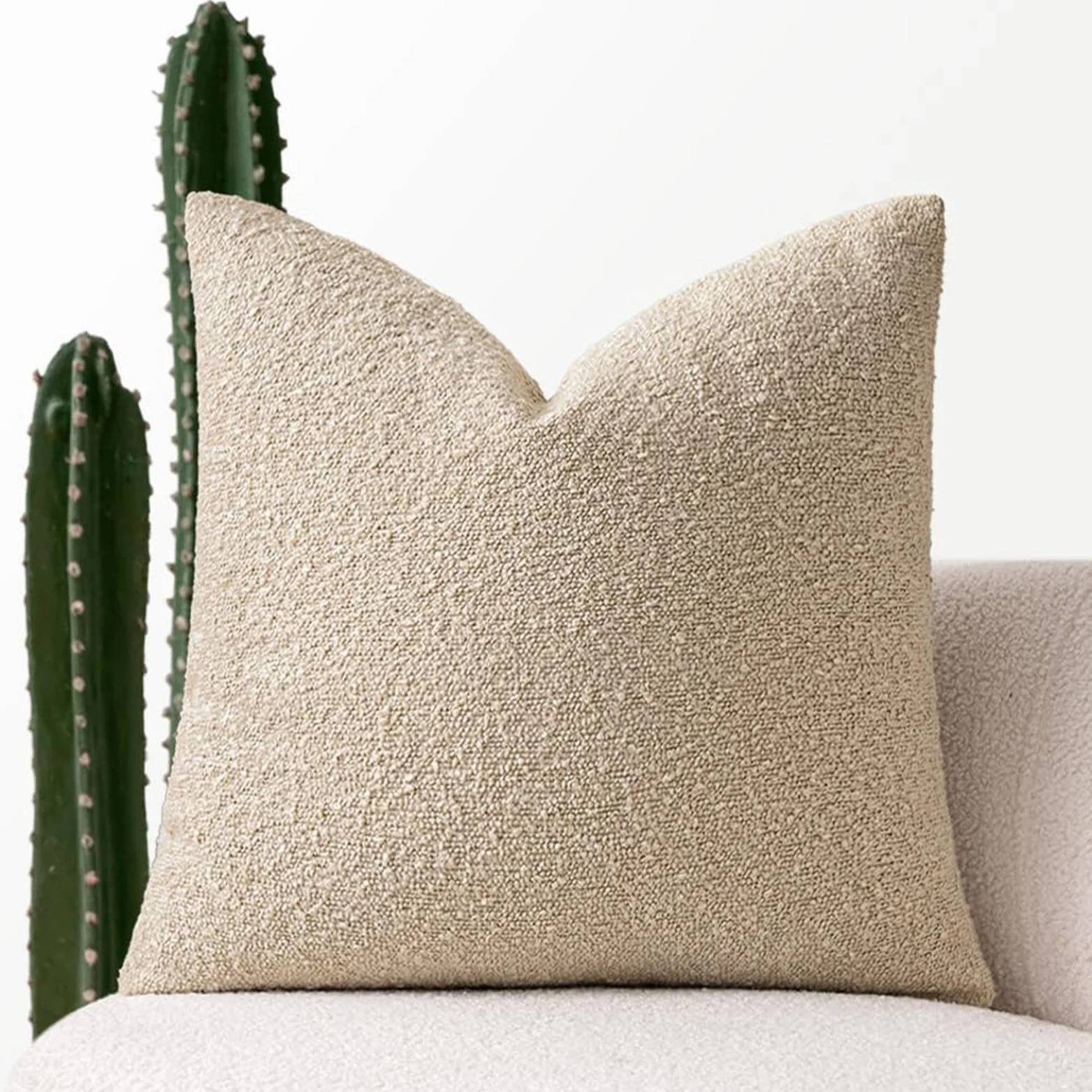 Poduszka Dekoracyjna Tulum z Luksusowej Tkaniny Boucle 45x45 cm – Elegancki Minimalistyczny Design do Salonu 7