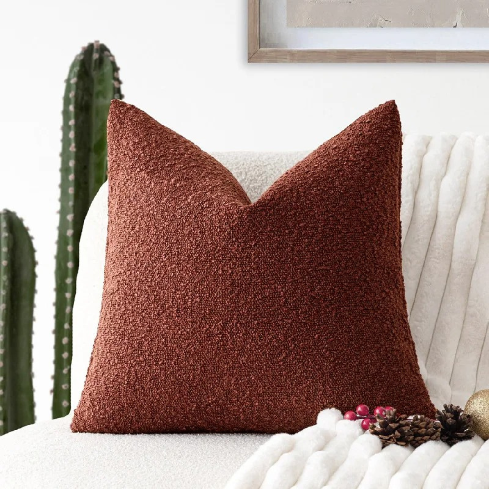 Poduszka Dekoracyjna Tulum z Luksusowej Tkaniny Boucle 45x45 cm – Elegancki Minimalistyczny Design do Salonu 9
