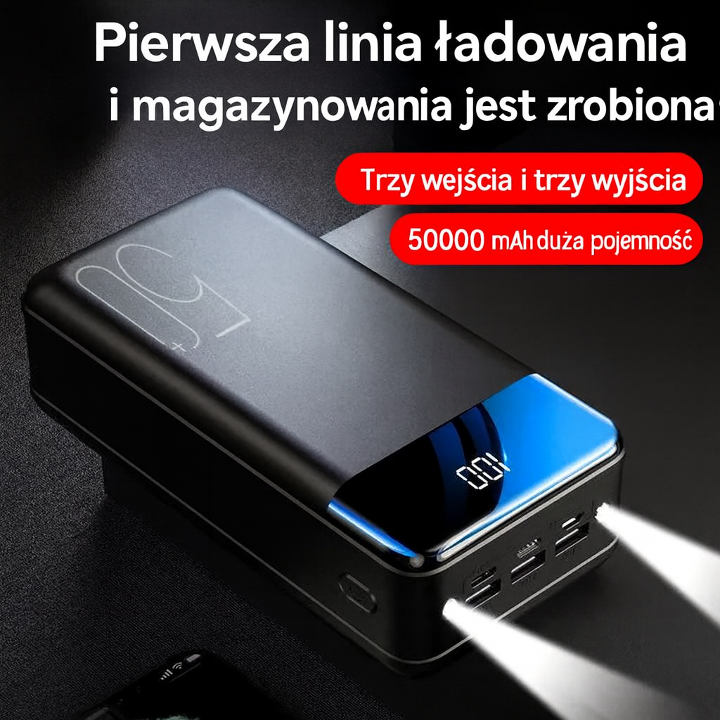 Powerbank 50000mAh | Szybkie Ładowanie & 0.5kg 8
