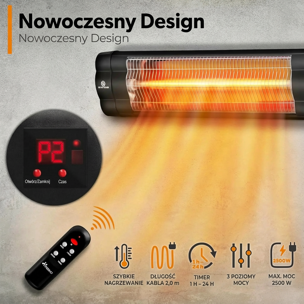 Promiennik Ścienny InfraCalm | Ogrzewanie Podczerwone 2,5 kg 1