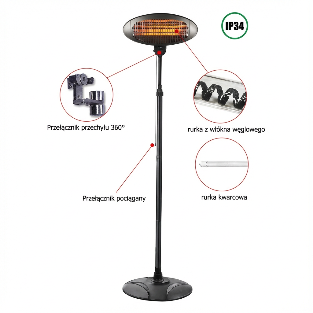 Promiennik Stojący AuroraHeat | Komfortowe Ciepło 1,5 kW 1