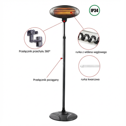 Promiennik Stojący AuroraHeat | Komfortowe Ciepło 1,5 kW 1
