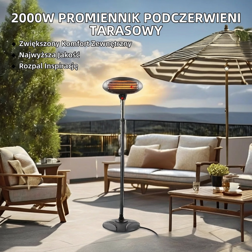 Promiennik Stojący AuroraHeat | Komfortowe Ciepło 1,5 kW 2