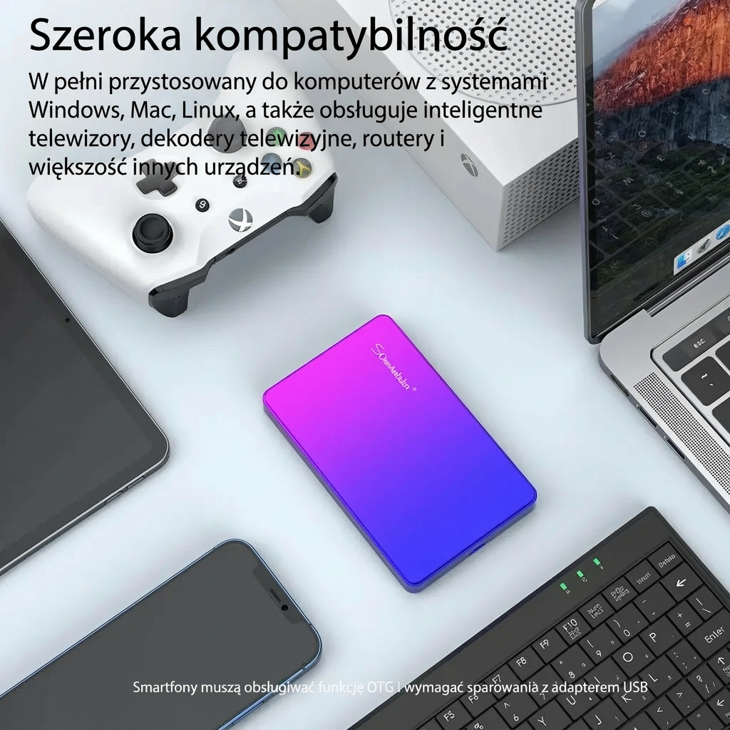 Przenośny dysk zewnętrzny | Szybki transfer danych 0,5 kg 1