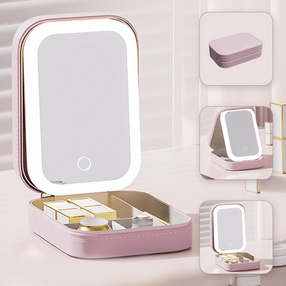 Pudełko Kosmetyczne Lumi | Organizer Z Lustrem LED 0,5kg 3