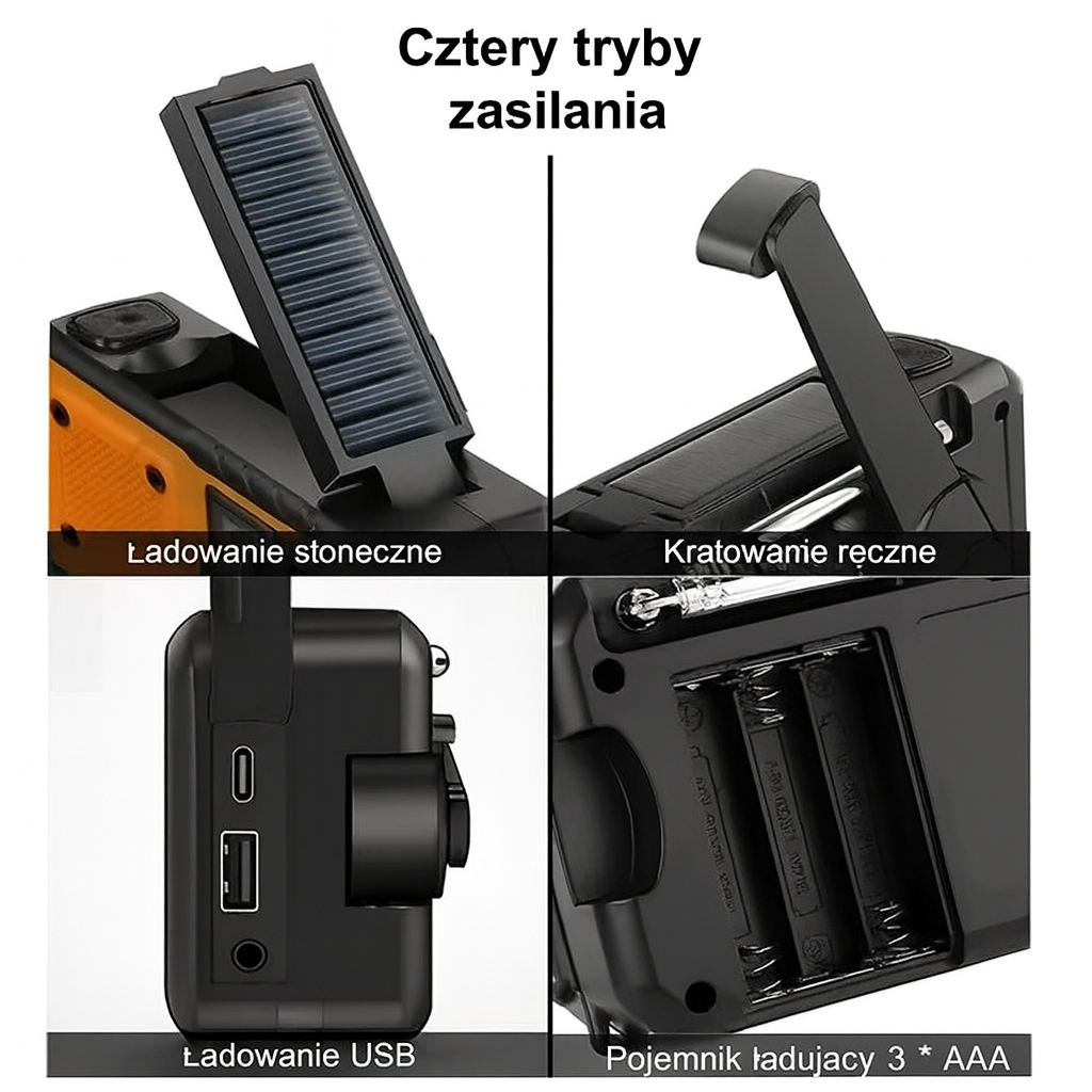 Radio Awaryjne Vargo | Zasilanie Korbkowe 0.5kg 2