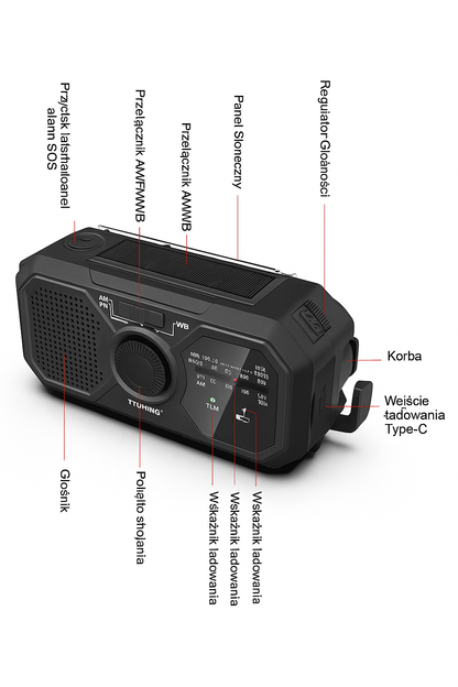 Radio Turystyczne Zeta | Wbudowana Latarka LED | 0.5 kg 2