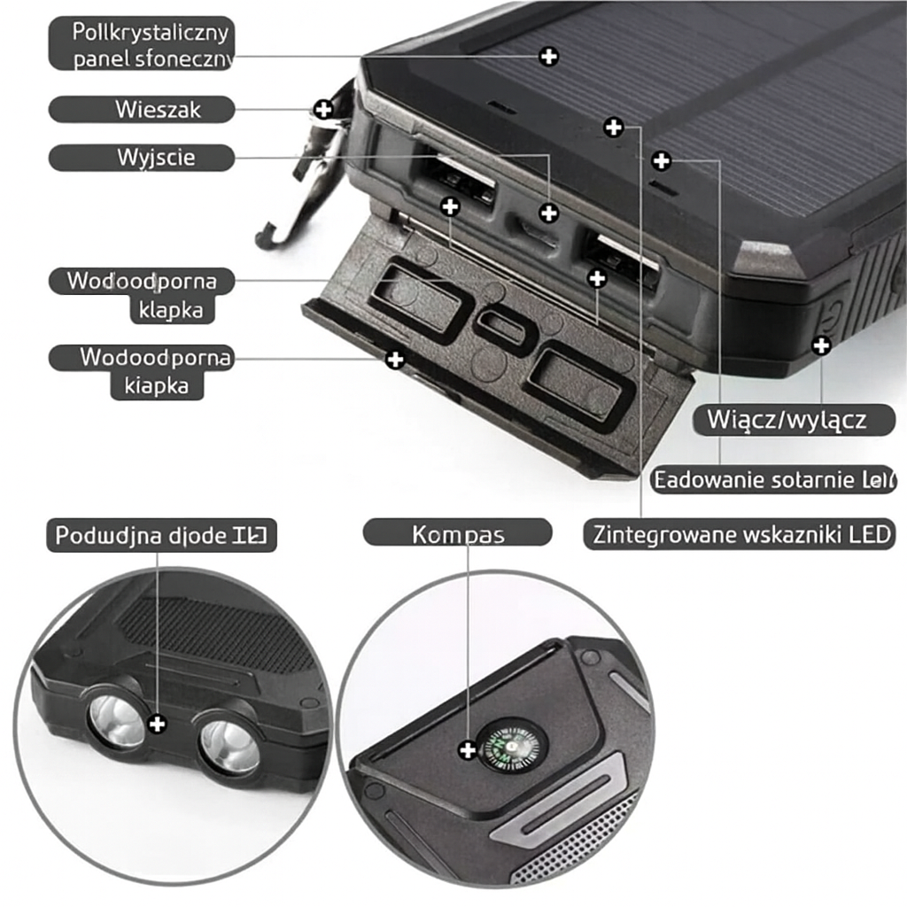 Solaris Trek | Powerbank solarny 500000 mAh 7