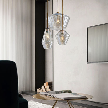 Szklana Lampa Wisząca Industrialna z Przezroczystym Kloszem – Lampa do Salonu E27, 220V, Elegancki Design 2