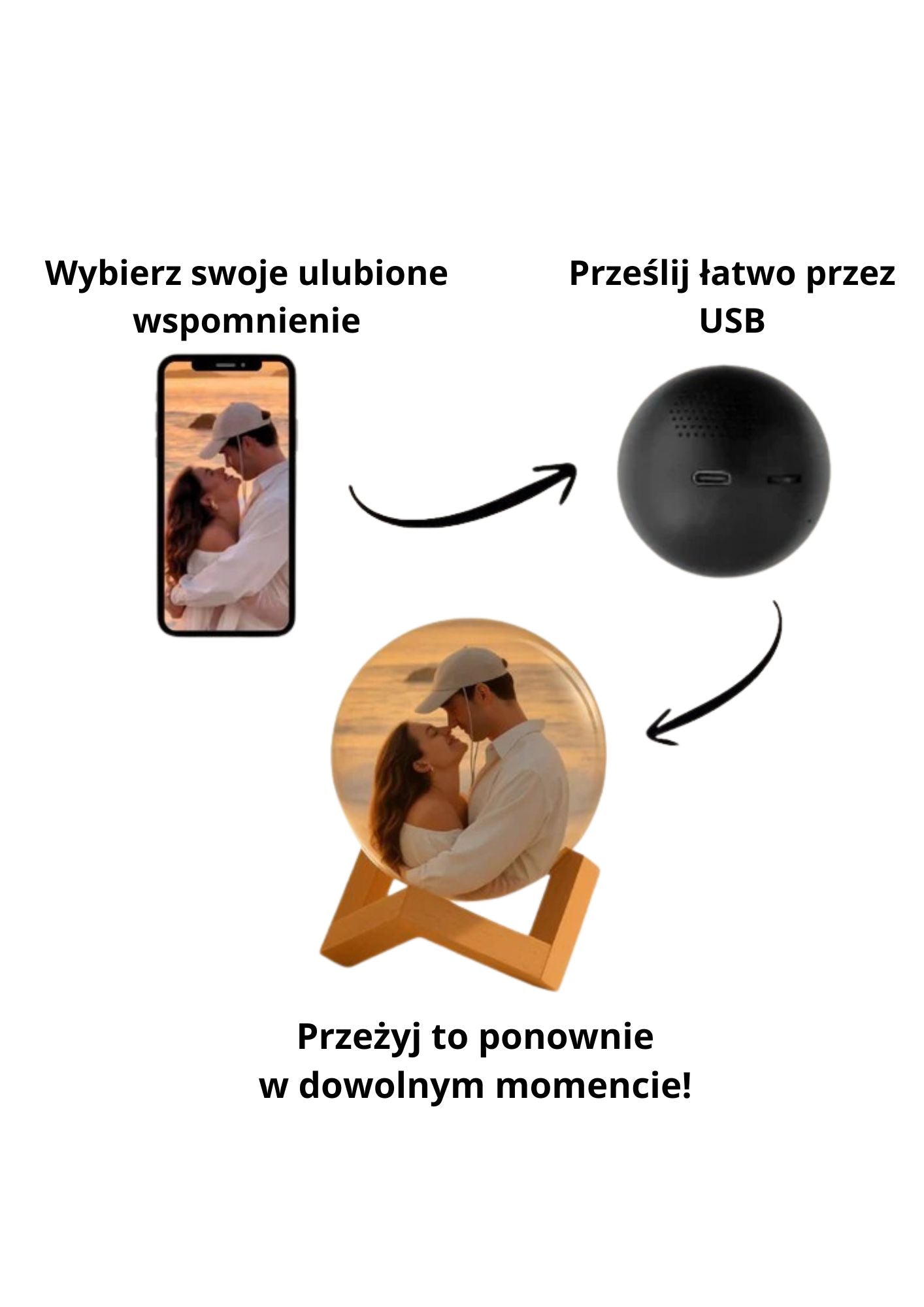 Magisk 3D Krystallkule – Holografisk Lampe med Lyd