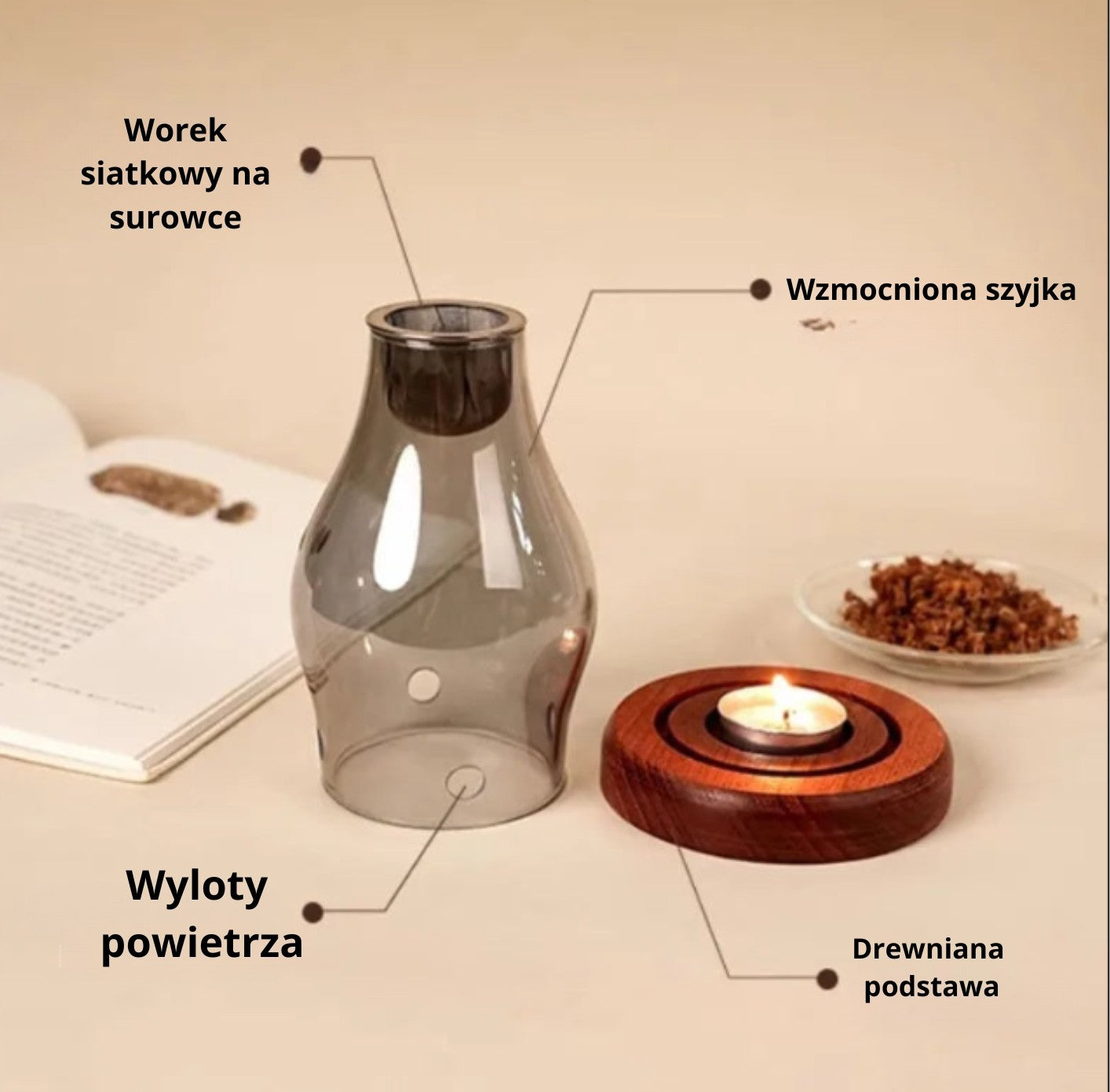 Glas-Kerzenhalter | Hitzebeständiges Glas 0,5 kg