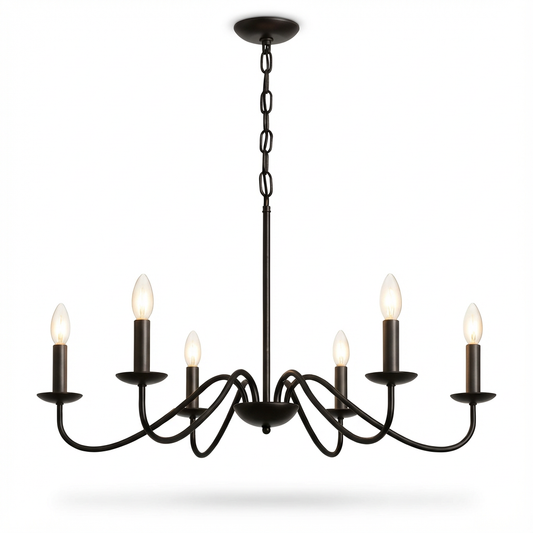 Żyrandol Elviro | Metalowa Lampa Wisząca 6 Ramion | 2.5 kg 0