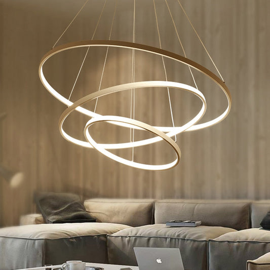 Żyrandol Halo do Salonu | Luksusowy, Konfigurowalny Design z Pierścieniami Akrylowymi 0