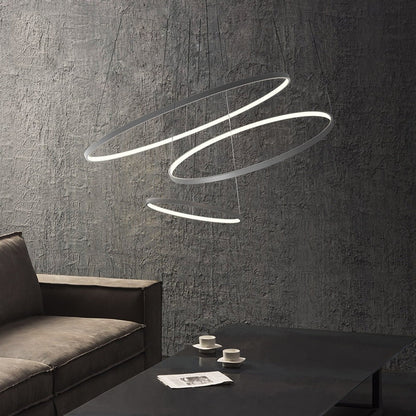 Żyrandol Halo do Salonu | Luksusowy, Konfigurowalny Design z Pierścieniami Akrylowymi 4