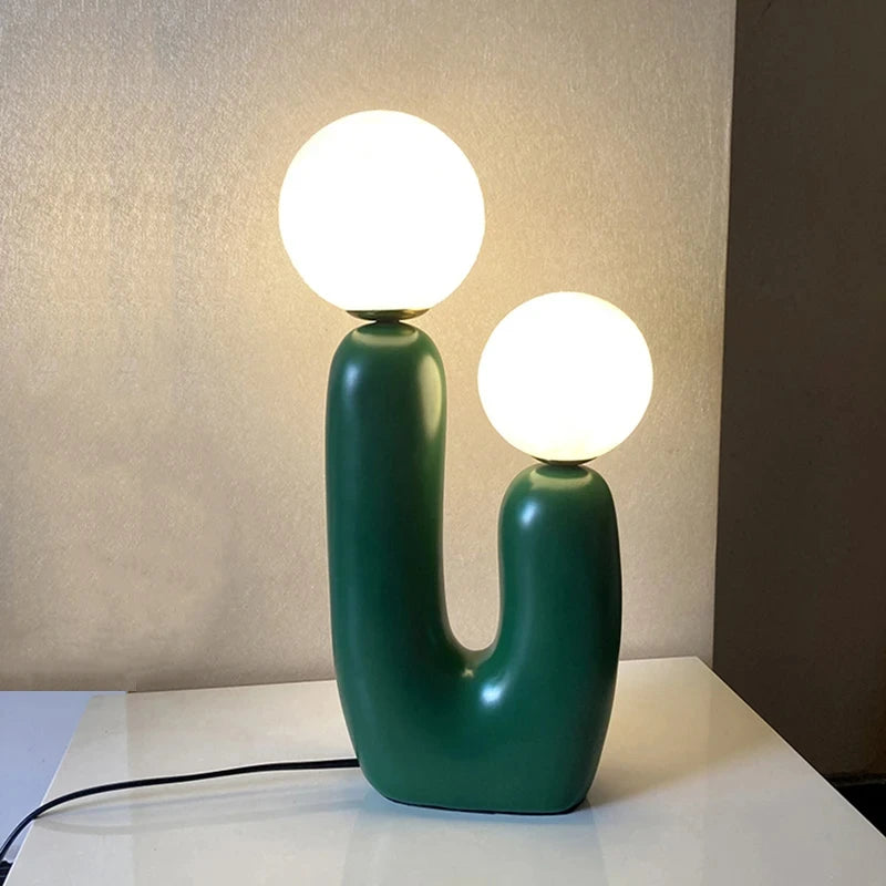 Żywiczna Lampa Stołowa | Stylowy Motyw Kaktusa 0,9 kg 4