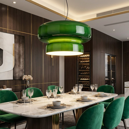 Lampa wisząca ze szkła artystycznego