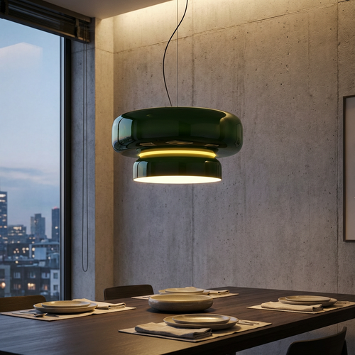 Lampa wisząca ze szkła artystycznego