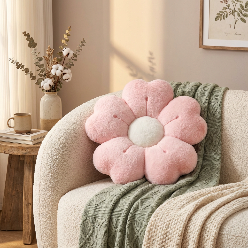 Pluszowa poduszka w kształcie kwiatu | Wygodna i dekoracyjna 0.5 kg