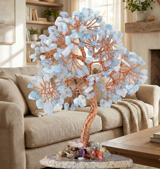 Drzewo z kamienia akwamarynowego | Symbol spokoju