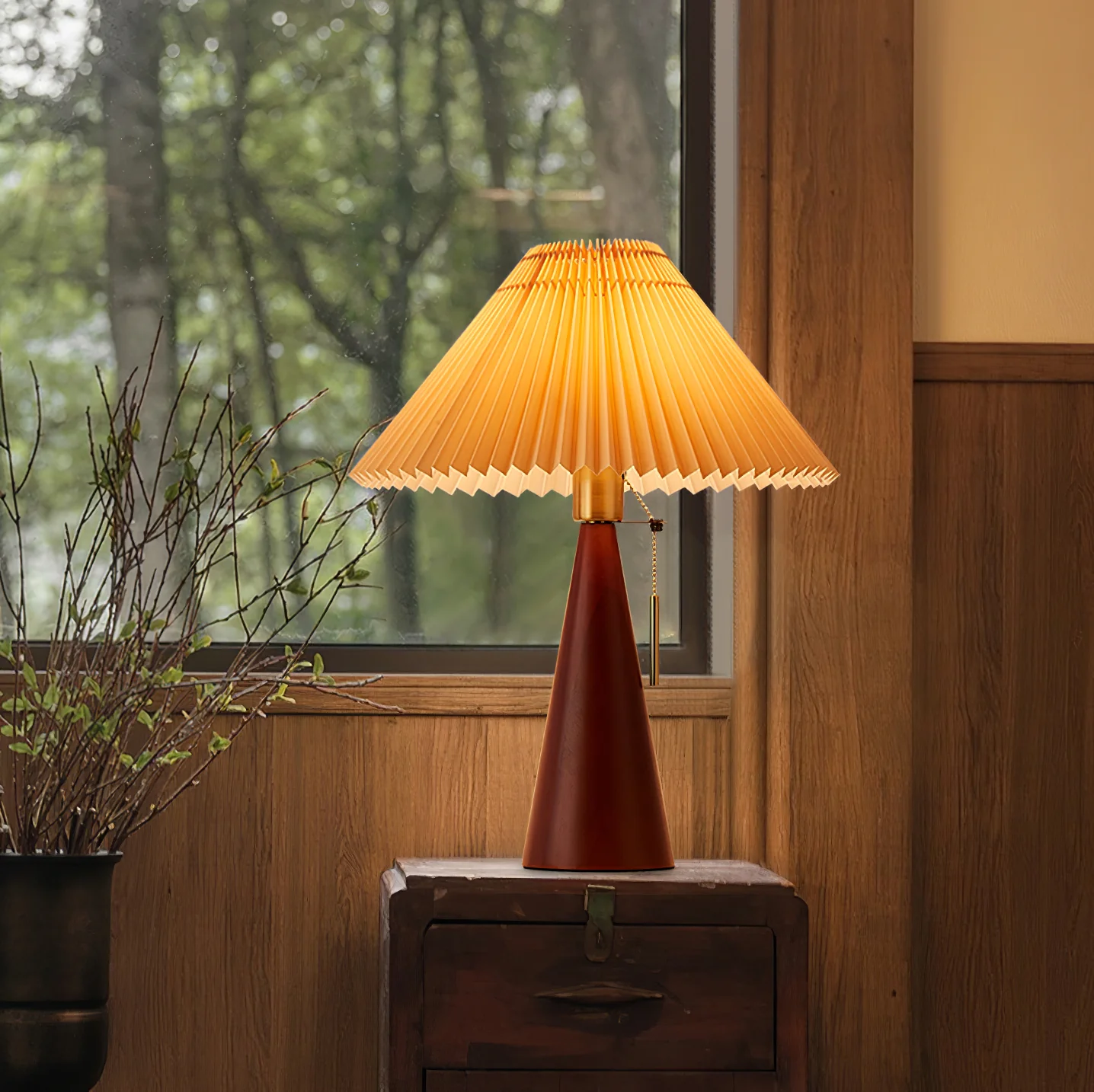 Drewniana Lampa Stołowa