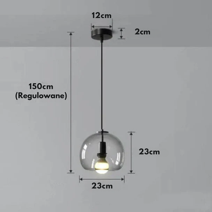 Minimalistyczna lampa wisząca z dmuchanego szkła