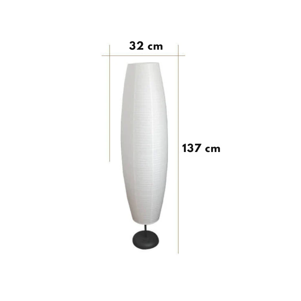 Nordycka minimalistyczna stojąca lampa podłogowa z kloszem z papieru ryżowego
