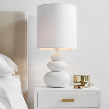 Biała Ceramiczna Lampa stołowa KOA