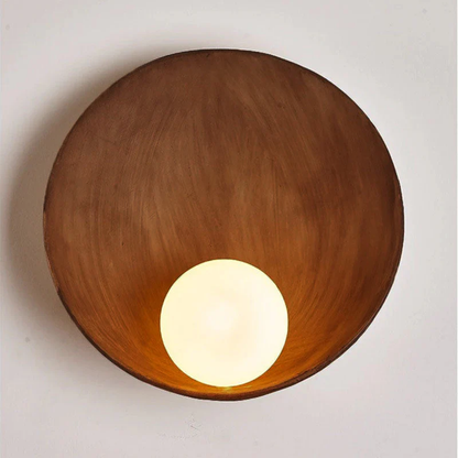 Nowoczesna minimalistyczna okrągła kinkietowa lampa ścienna z żywicy i żelaza