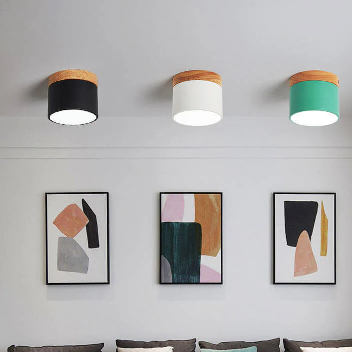 Skandynawska Macaronowa Jednolita Kolorowa Lampa LED na Sufit