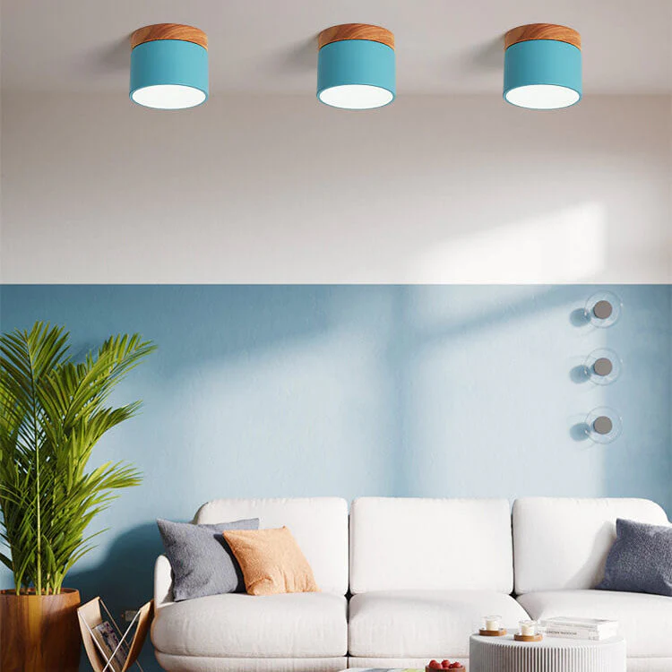Skandynawska Macaronowa Jednolita Kolorowa Lampa LED na Sufit