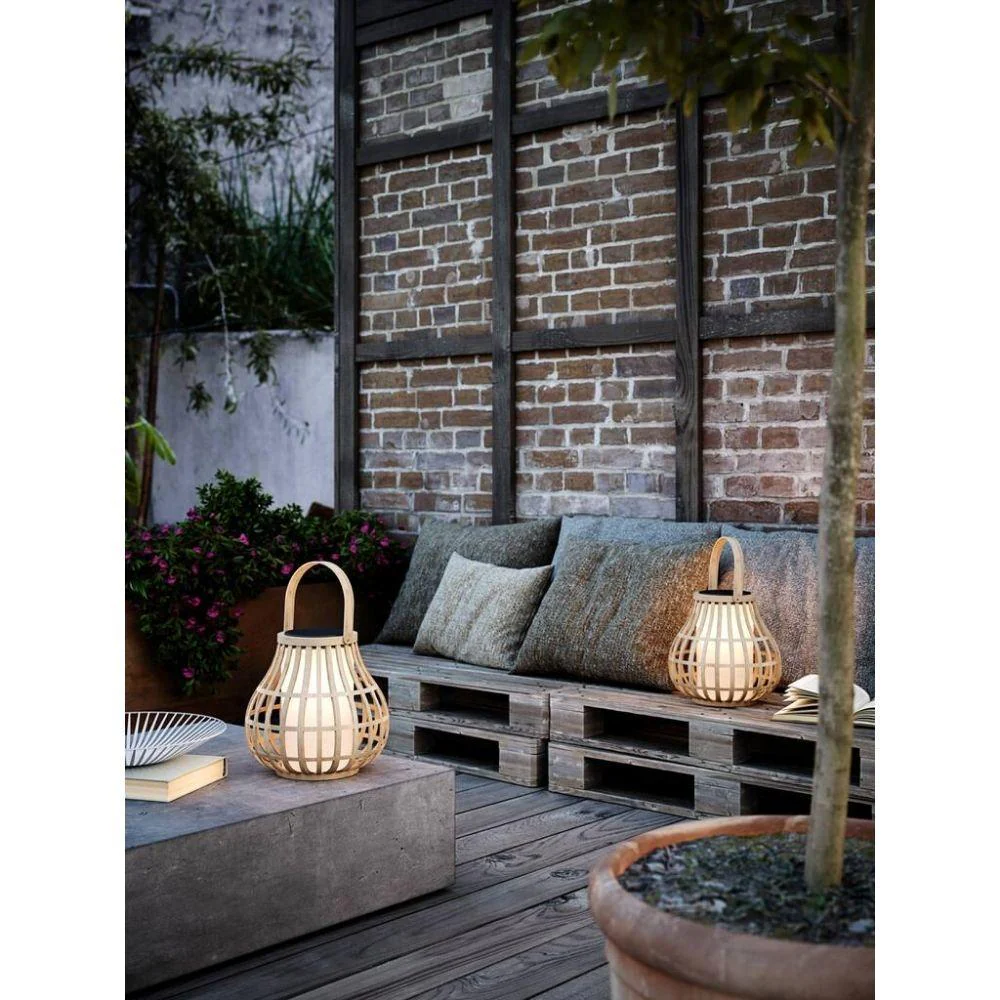 Portable Solar-Powered Bamboo Lamp