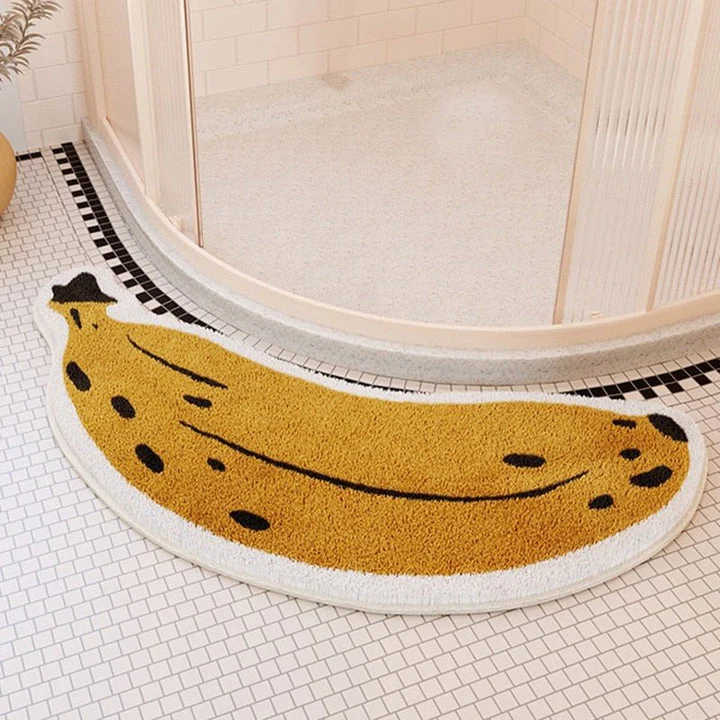 Antypoślizgowa mata łazienkowa z wzorem Banana & Bakłażana
