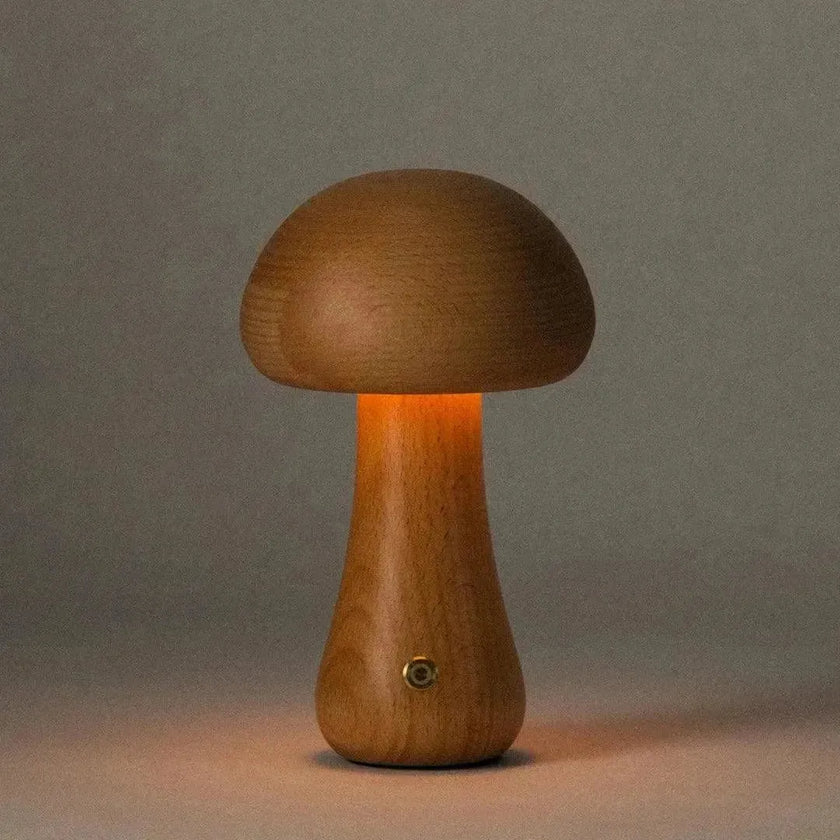 Lampa Timber Mushie z bukového dřeva