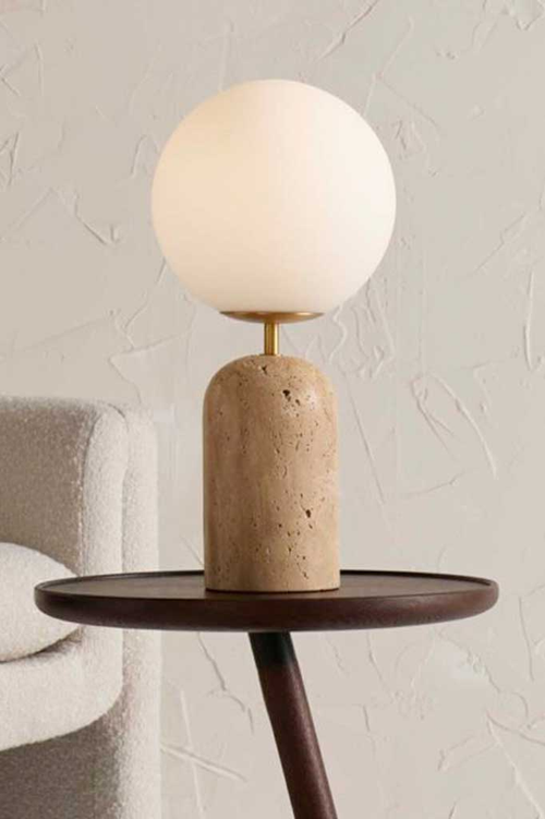 Lampka stołowa Cusco z trawertynu