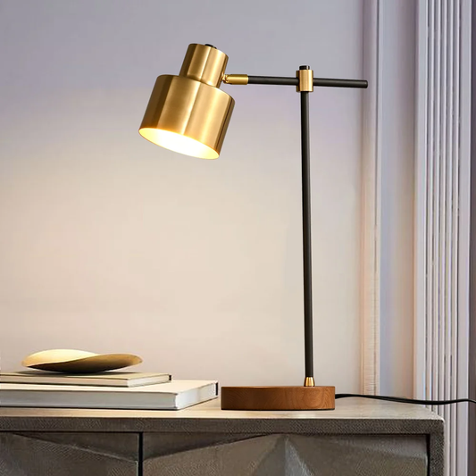 Nowoczesna lampa stołowa z bezprzewodową ładowarką USB
