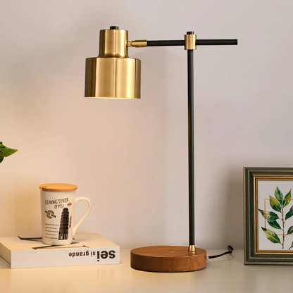 Nowoczesna lampa stołowa z bezprzewodową ładowarką USB