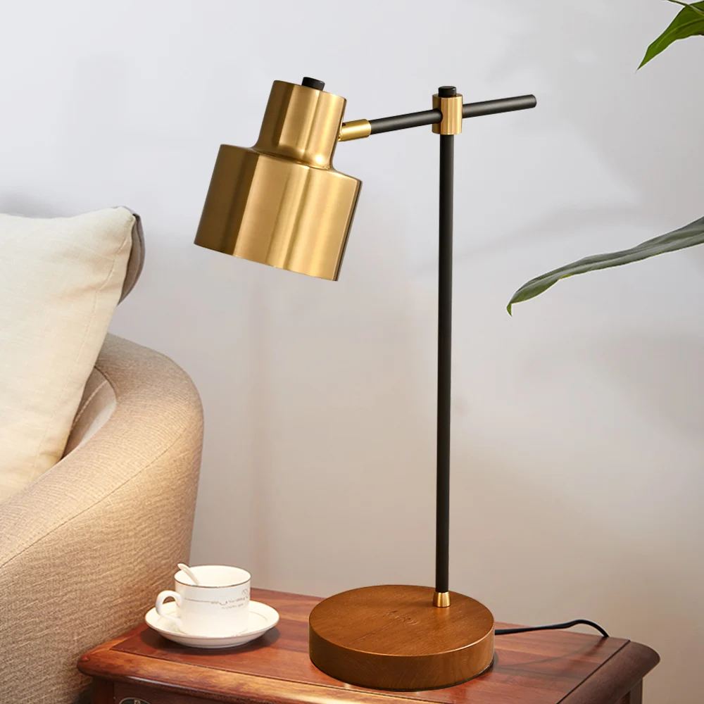 Nowoczesna lampa stołowa z bezprzewodową ładowarką USB