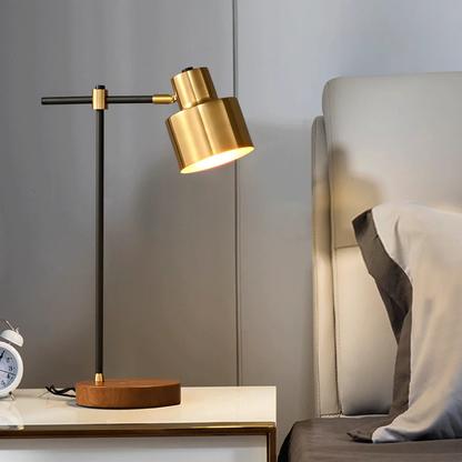 Nowoczesna lampa stołowa z bezprzewodową ładowarką USB
